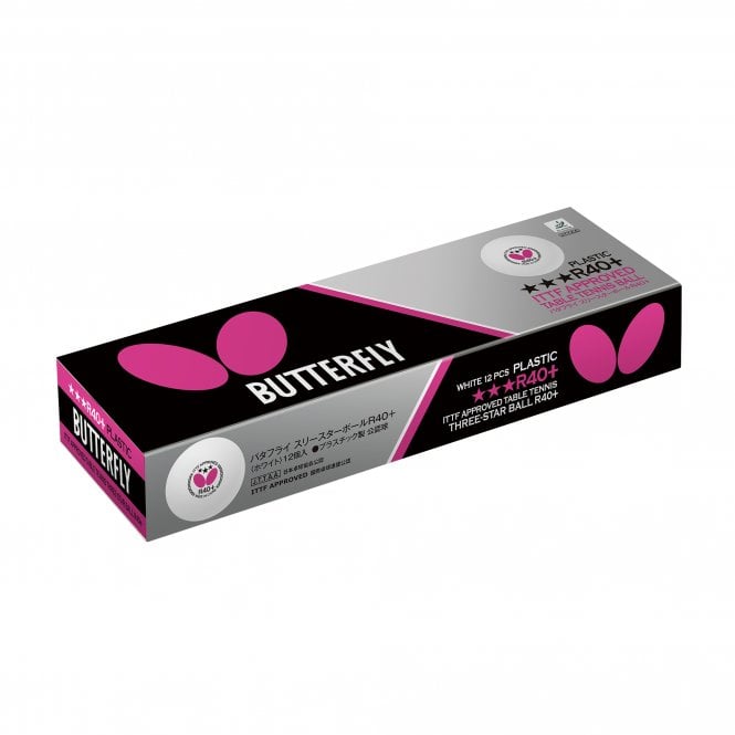 Butterfly R40+ 3* Table Tennis Ball - Box of 12