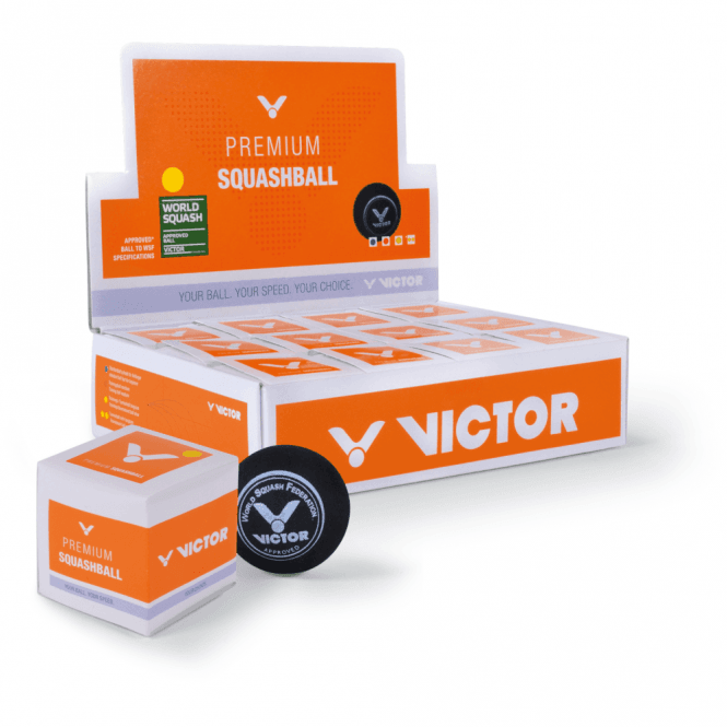 Victor Squash Balls Yellow - 12pcs Box